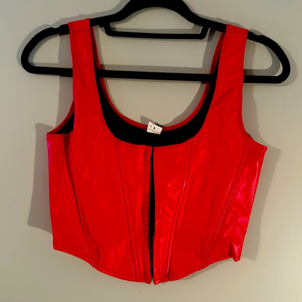 Medium leather crop top good condition